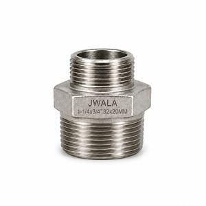 Heavy Duty 32x20mm SS Hex Reducer Nipple 1-1/4x3/4 Inch Threaded Pipe Connector For Industrial <b>Chemical</b> <b>Fluid</b> Flow Control - Product Image 2