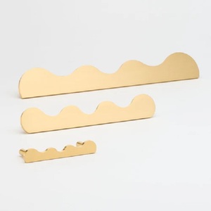 Luxury Brass Wave Shape Cabinet Pulls Handles Black Matt Colour Minimalist Design Durable Furniture Knob Drawer Novelty Style - Product Image 4