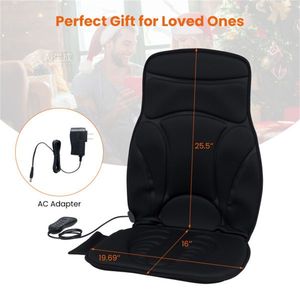 Cuscino Massaggiante Riscaldato con 10 Motori, Nero, Massaggiatore Schiena con 4 Zone, 5 Programmi + 3 Velocità, Calore fino a 113 Gradi Fahrenheit - Product Image 3