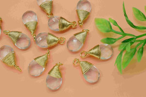 Pendentif Goutte d'Eau en Laiton Plaqué Or, Style Bohème, Bijou Unisexe, Certifié IGI, Sertissage Clos, Pendentifs Solitaires - Product Image 4