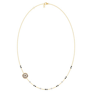 Bracelet traditionnel culturel avec perles noires et diamant central - Product Image 3