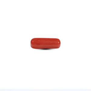 Handcrafted Synthetic Red Coral Oval Cabochon 6.3 Carat Loose Gemstone for Fine Jewelry - Product Image 1