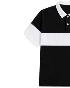 Customized Black And <b>White</b> Men <b>Polo</b> Shirt Short Sleeve Casual Golf T Shirt Breathable Summer Color Block Premium Quality Top - Product Image 3
