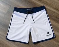 Pantalones Cortos de Playa Personalizados para Hombre, Casuales, Blancos, 100% Algodón, Tejido de Punto, Secado Rápido, Ligeros, Cintura Media, con Cordón Ajustable