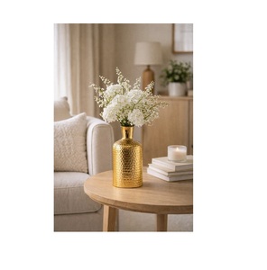 <b>Unique</b> metal flower <b>vase</b> expressing creative excellence ideal for enhancing rooms with fashionable metallic accent - Product Image 5