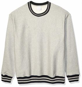 Sweat-shirt gris à col rond pour homme, coupe classique, tricoté, manches longues, décontracté, pour l'automne - Product Image 1