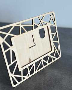 <b>Wooden</b> Photo <b>Frame</b> Rectangular Geometric Laser Cut Design Tabletop Display Horizontal Creative <b>Picture</b> <b>Frame</b> - Product Image 2