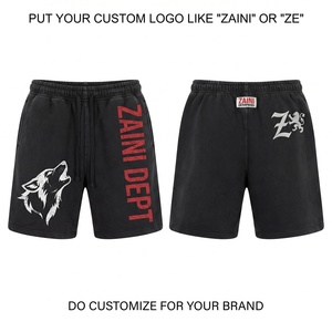 Men Acid Wash <b>Shorts</b> <b>Woven</b> 140g Light Grey Elastic Waist Drawstring Side Pockets Sequined Eco-Friendly Waterproof Sporty - Product Image 1