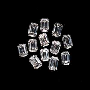 Diamant de laboratoire taille émeraude 3.0 x 2.0 mm, diamant HPHT, diamant blanc, diamant de laboratoire transparent pour la fabrication de bijoux et de bracelets - Product Image 3