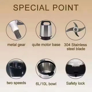 Picadora de Carne Eléctrica de Acero Inoxidable de 15L de Capacidad, Procesador de Alimentos, Uso en Exteriores, Portátil, Velocidad Variable, Máquina para Fufu - Product Image 5