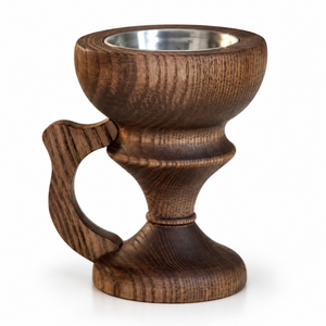 Brûleur à Bakhoor en bois naturel avec coupelle en acier inoxydable |   Porte-encens Oud Arabe avec poignée sculptée, support décoratif pour la maison, style Majlis saoudien - Product Image 1