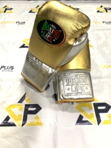 Guantes de Boxeo Personalizados Blancos y Dorados, Sin Boxeo No Hay Vida, 100% Cuero Original, Guantes de Boxeo Profesionales - Product Image 6