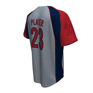 Camiseta de béisbol de poliéster y algodón a precio de mayorista, diseño personalizado de primera calidad, con botones, talla grande, transpirable, para hombre. - Product Image 3