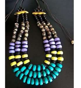 Collar de Cuentas de Resina Vintage Moderno, Diseño Minimalista Chic, Cuentas de Colores Brillantes para Usar en Capas, para Fiestas, Unisex - Product Image 1