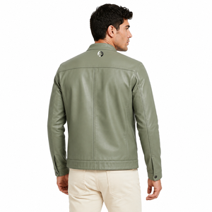 Veste en cuir pour homme de haute qualité, coupe ajustée, toucher doux, finition durable et allure intemporelle pour un usage quotidien décontracté et en plein air. - Product Image 3