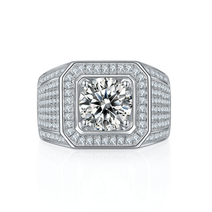 Bagues de mariage en moissanite pavée certifiées GRA, plaquées or, en argent sterling 925, métal lourd et précieux, micro-incrustation, romantiques pour femme - Product Image 1