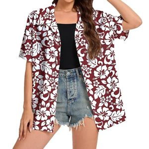 Camisa Hawaiana Informal para Mujer, Estampado Floral, con Botones, para Vacaciones de Verano en la Playa - Product Image 1