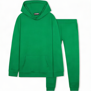 Conjunto de Sudadera con Capucha y Pantalones Negros Unisex FuturesKing Intl, Chándal Informal de Algodón de Color Sólido, Estilo Coreano 2 en 1 con Bolsillos Laterales y Cintura Elástica - Product Image 2