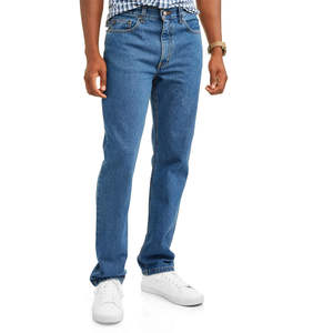 Jean en denim supérieur pour homme, coupe droite, délavé, effet usé, taille mi-haute, style urbain, vente en gros, respirant, séchage rapide - Product Image 4
