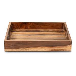Plateau de service rectangulaire en bois poli et durable pour le petit-déjeuner, la salle à manger et la cuisine - Product Image 6