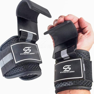 Service OEM, Dernier Design, Crochets plats pour musculation, Entraînement de fitness, Crochets de musculation avec support de poignet - Product Image 3