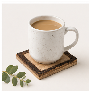 Handcrafted Rustic Square Mango Wood <b>Coasters</b> With Natural Tree Bark Edges Set Of 4 Eco-Friendly Heat-Resistant <b>Drink</b> Mats & Pad - Product Image 3