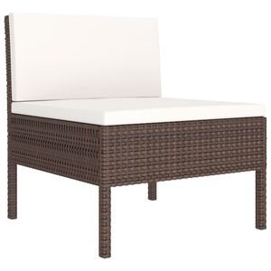 Set di Mobili da Giardino in Rattan PE Marrone a 3 Pezzi, Design Modulare Moderno - Product Image 4