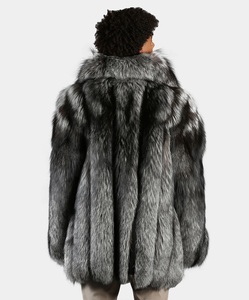 Veste bomber d'hiver épaisse et luxueuse de grande taille avec col en fourrure, rayures droites, veste en fourrure de renard doré naturel pour homme - Product Image 2