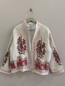 Veste en coton TNT imprimée à la main, style bohème, pour femmes - Product Image 2