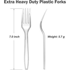 Set di 360 Forchette Monouso in Plastica Trasparente Extra Resistenti, Senza BPA, Resistenti al Calore, Solide e Durevoli, Confezione Convenienza - Product Image 1