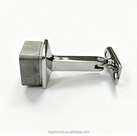 Support de main courante carré en satiné miroir, connecteurs de tube carré en acier inoxydable, angle de fixation réglable pour tube de 40x40mm