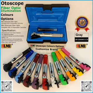 Otoscopio Manual con Logotipo Personalizado, Juego de Instrumentos de Fibra Óptica Gris, Clase I, Certificado CE, Certificado ISO13485, Alta Calidad, Reutilizable - Product Image 6