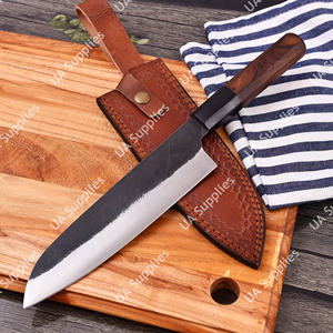 Couteau de chef Santoku japonais forgé en acier inoxydable 12C27, vintage, professionnel, 7 pouces, manche en bois de rose naturel G10, ambidextre - Product Image 2