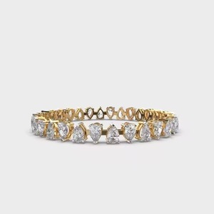 Simple Moissanite Diamond Bracelet High Quality 18K Yellow Gold Non-Fade Hip Hop Jewelry for Men and Women - Product Image 2