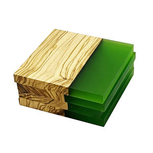 Natural House Hot Selling Olive Wood and Green Epoxy Resin <b>Coaster</b> <b>for</b> <b>Drink</b> Coffee Tea <b>for</b> Bar Kitchen Home Apartment - Product Image 5