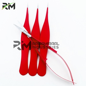 Ensemble de pinces à épiler pour sourcils à pointe rouge pointue, en plastique durable, pour une épilation précise - Product Image 3