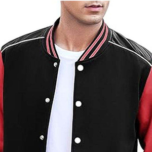 Veste rétro en laine 100% imperméable, anti-UV, écologique, avec garniture en cuir véritable noir et jaune, broderie personnalisée OEM, unisexe, hiver - Product Image 3
