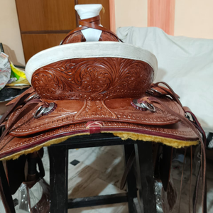 Selle de cheval en cuir western artisanale |   Siège en cuir brut 16 pouces |   Selle d'équitation florale à motifs pour le ranch |   2026 Premium Pro Max - Product Image 4