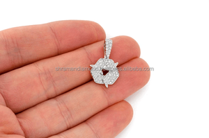 Collar de Plata 925 con Dijes de Diamantes Naturales, Diseño de Símbolo de Reciclaje, Joyería de Moda al por Mayor, Personalizable - Product Image 3