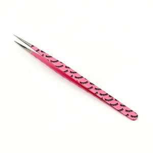 Pink Coated I Shaped Isolation Eyelash Tweezers Stainless Steel Professional Lash Extension <b>Precision</b> <b>Tool</b> - Product Image 1