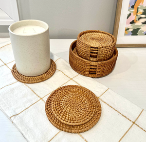 Sous-verres créatifs faits à la main en rotin naturel pour table de bureau, supports pour verres et tasses, au prix le plus bas - Product Image 6