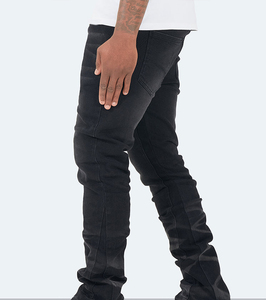 Pantalones Vaqueros Acampanados Personalizados al por Mayor, Estilo Urbano, Lisos, Holgados, Desgastados, Vintage, con Ondas, para Hombre, Talla OEM - Product Image 3