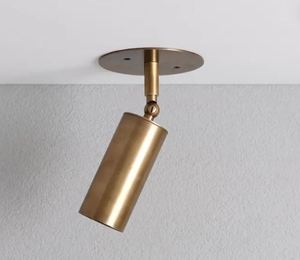 Spotlight réglable en laiton – Luminaire encastré pivotant de style Mid-Century, Plafonnier fait main - Product Image 4