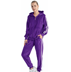 Custom Plain Sports Wear Men Velvet Tracksuit 2 Pieces Jogging Suit Breathable Zipper Velvet Tracksuit Set Men - Product Image 4