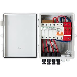 Quadro Combinatore Fotovoltaico per Impianti Solari On/Off Grid, 4 Stringhe, Fusibile 15A, Interruttore Automatico 63A, Protezione da Fulmini e Connettore di Messa a Terra - Product Image 3