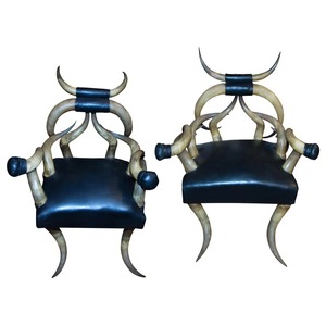 <b>Buffalo</b> <b>Horn</b> Arm Chair Handmade Luxury Hotel Restaurant Furniture Rustic Decorative Seating Chair NEHA ENTERPRISES Model NE-174 - Product Image 4