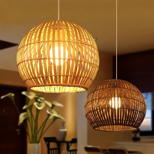 Handwoven Bamboo Pendant Light for Home <b>Decoration</b> Hotels Cafes and Hospitality Interior <b>Lighting</b> - Product Image 3