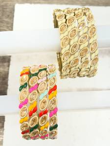 Bracelet en laiton texturé MN EXPORTS pour femmes, fait main, bijoux classiques indiens pour mariage - Product Image 4