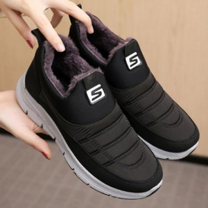 Sneakers da donna in pelliccia invernale imbottite scarpe da passeggio in pile - Product Image 1