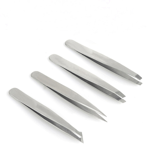 Juego de Pinzas para Cejas y Pestañas de Acero Inoxidable de Alta Calidad, 4 Piezas, Doradas, con Punta Puntiaguda, Tijeras de Resorte, Colores Personalizados - Product Image 1